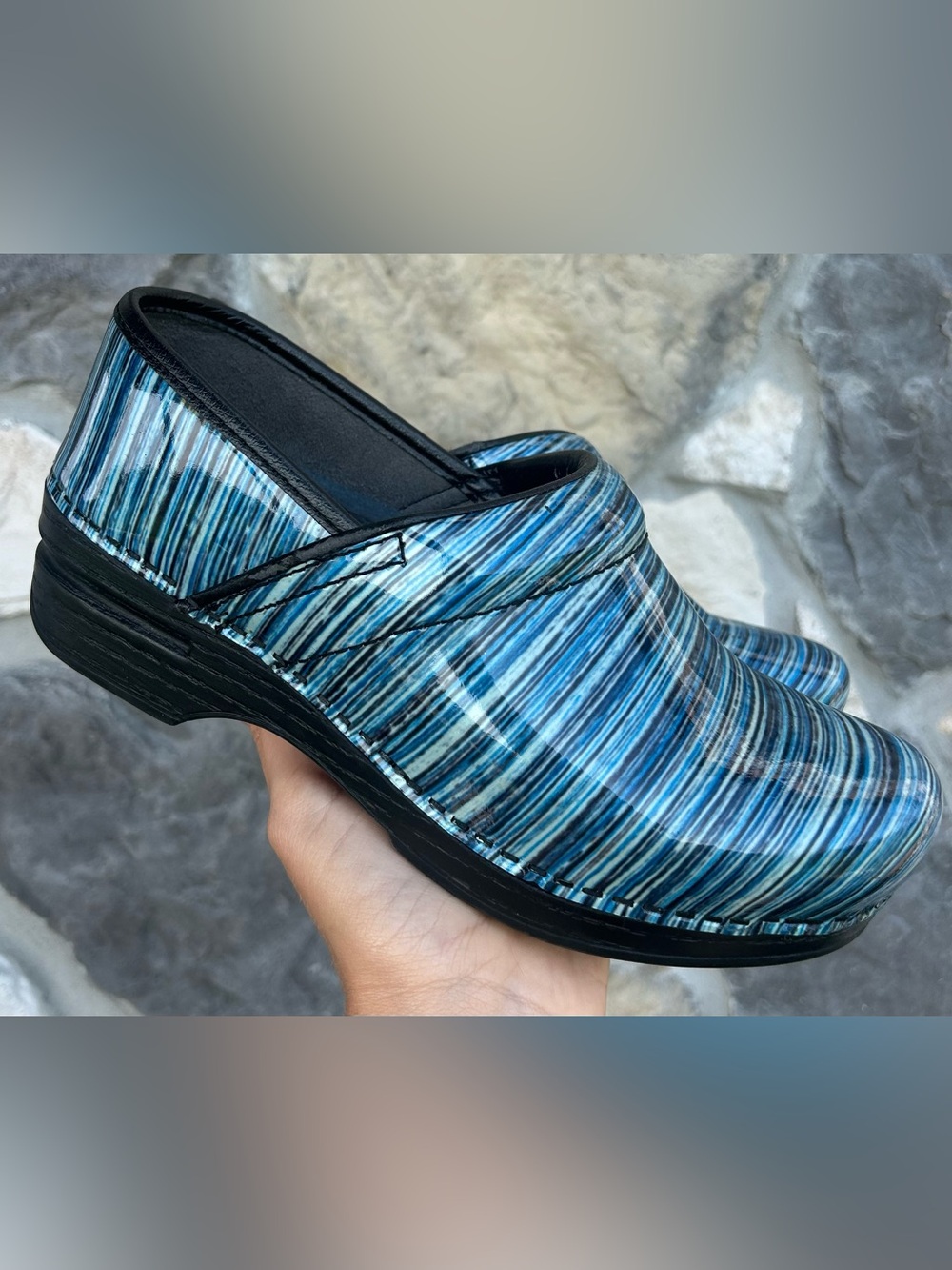 Dansko XP Clogs Size 37 (US 6.5-7) Blue Slip On Comfort Shoes Removable Insoles - Picture 2 of 9